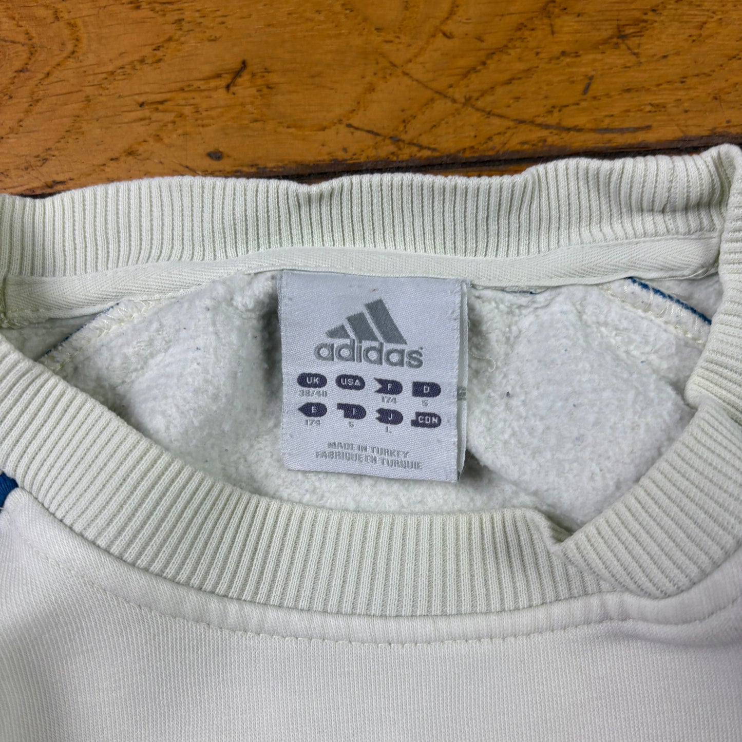 Vintage Adidas Cream Embroidered Sweatshirt - L