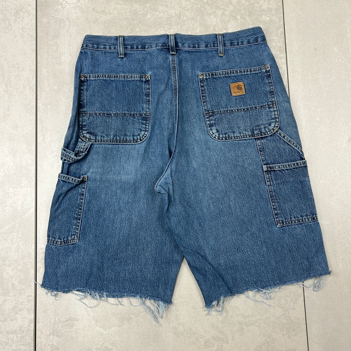 Vintage Carhartt Workwear Baggy Carpenter Blue Shorts - 35