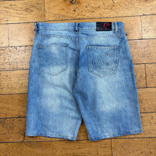 Vintage Ecko Unltd Embroidered Blue Hip Hop Baggy Shorts Jorts - 36