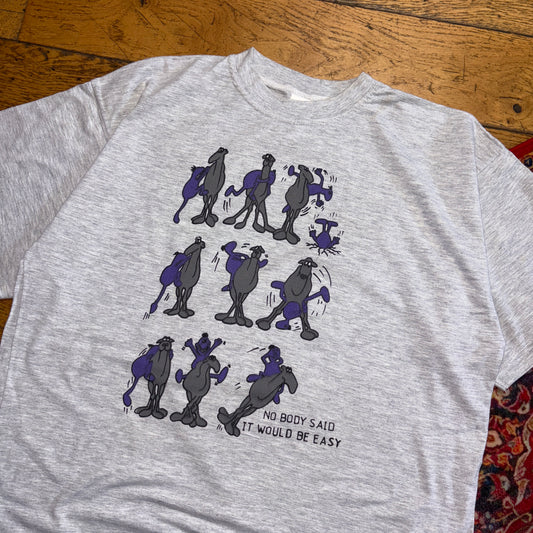 Vintage 90s Camel Funny Grey Single Stitch Graphic T-Shirt - M