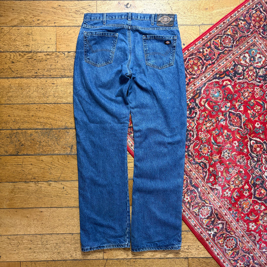 Vintage Dickies Workwear Carpenter Baggy Blue Jeans - 38L