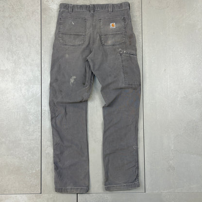 Vintage Carhartt Grey Workwear Carpenter Straight Trousers - 34