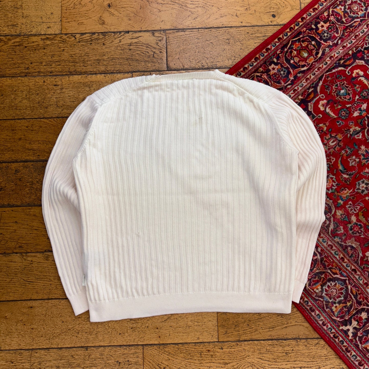 Vintage Nautica Cream Cable Knit Jumper - 2XL
