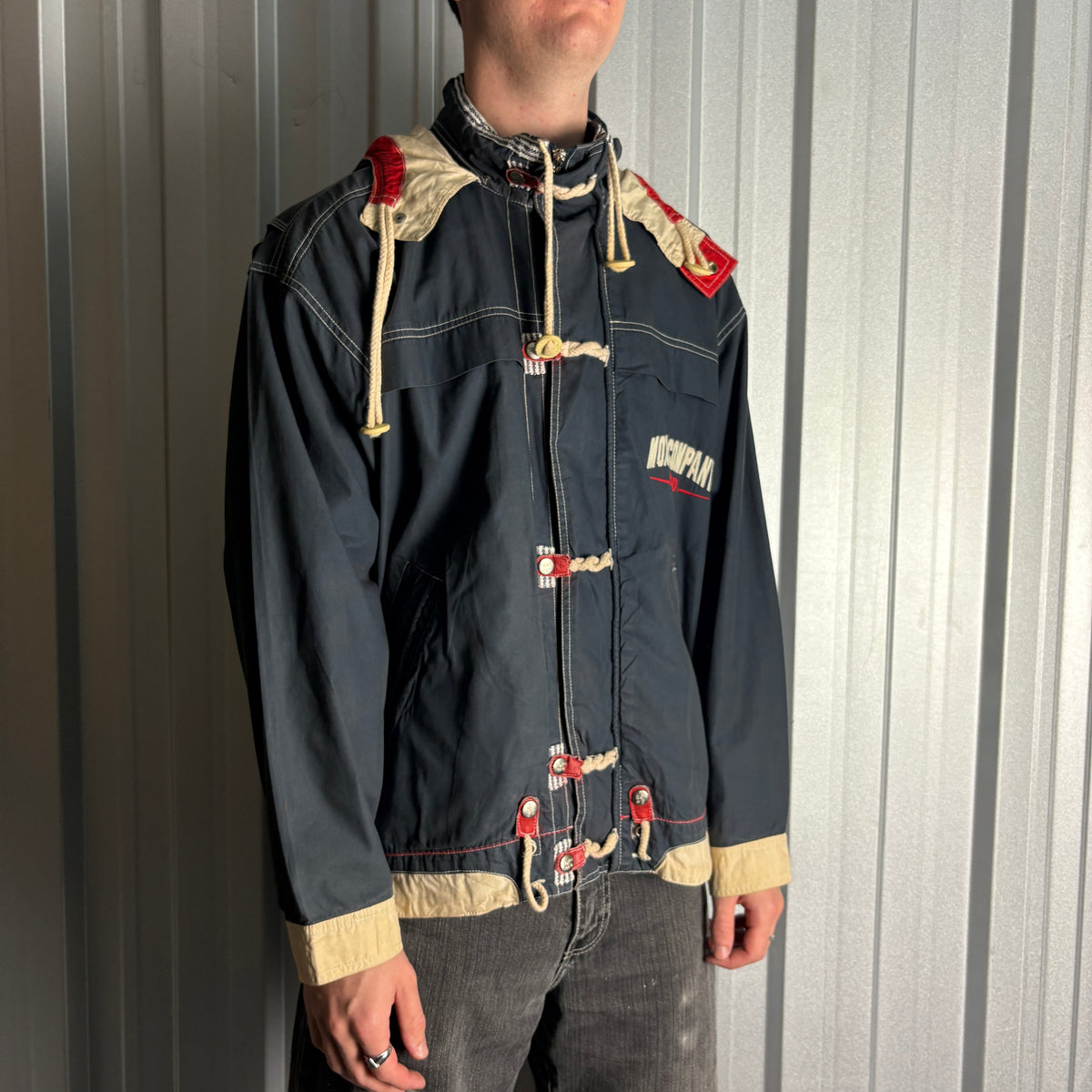 Vintage Moxie 90s Sailing Yacht Navy Fisherman Chore Jacket - L