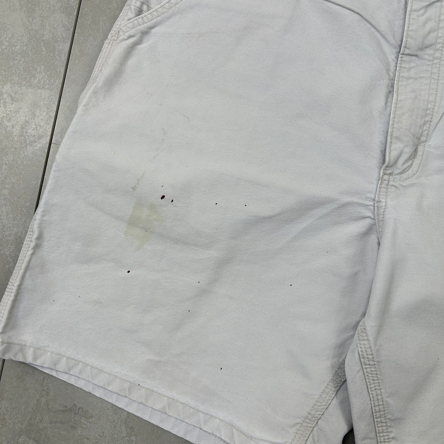 Vintage Carhartt Workwear Baggy White Carpenter Shorts - 36