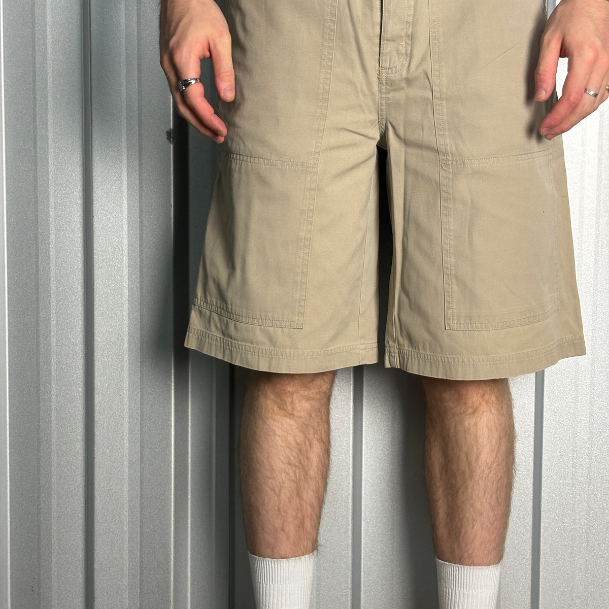 Nike ACG Cream Hiking Gorpcore Double Knee Pocket Cargo Shorts - M