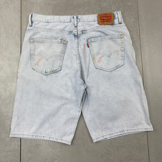 Vintage Levis 569 Blue Baggy Denim Shorts - 36