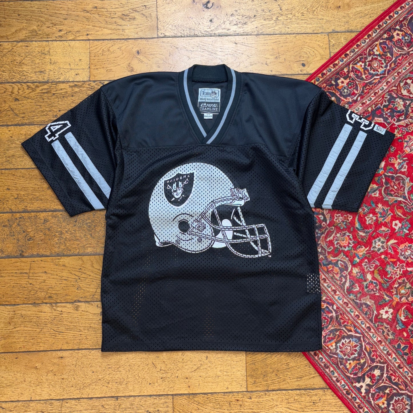 Vintage NFL Raiders Black Campri Official Football Jersey - L