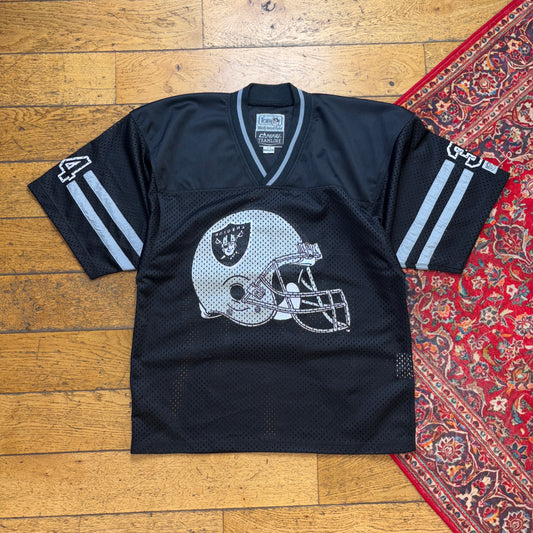 Vintage NFL Raiders Black Campri Official Football Jersey - L