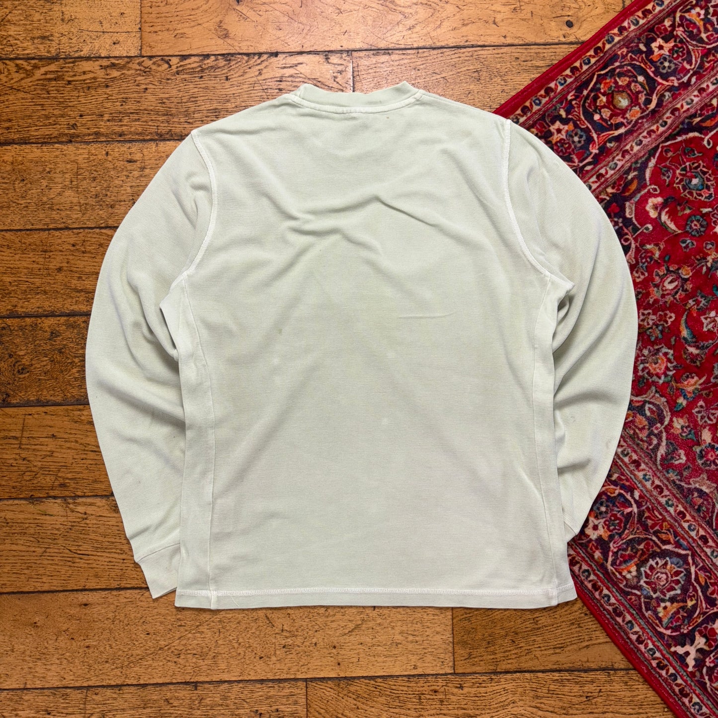 Vintage Timberland Embroidered Green Waffle Long Sleeve T-Shirt - M