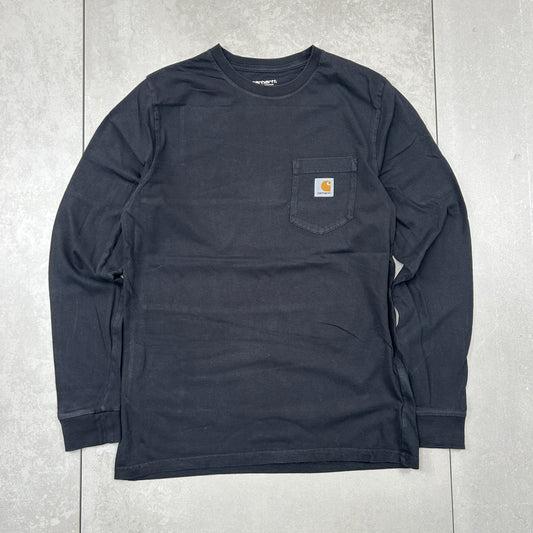 Vintage Carhartt Black Long Sleeve Pocket Workwear T-Shirt - S
