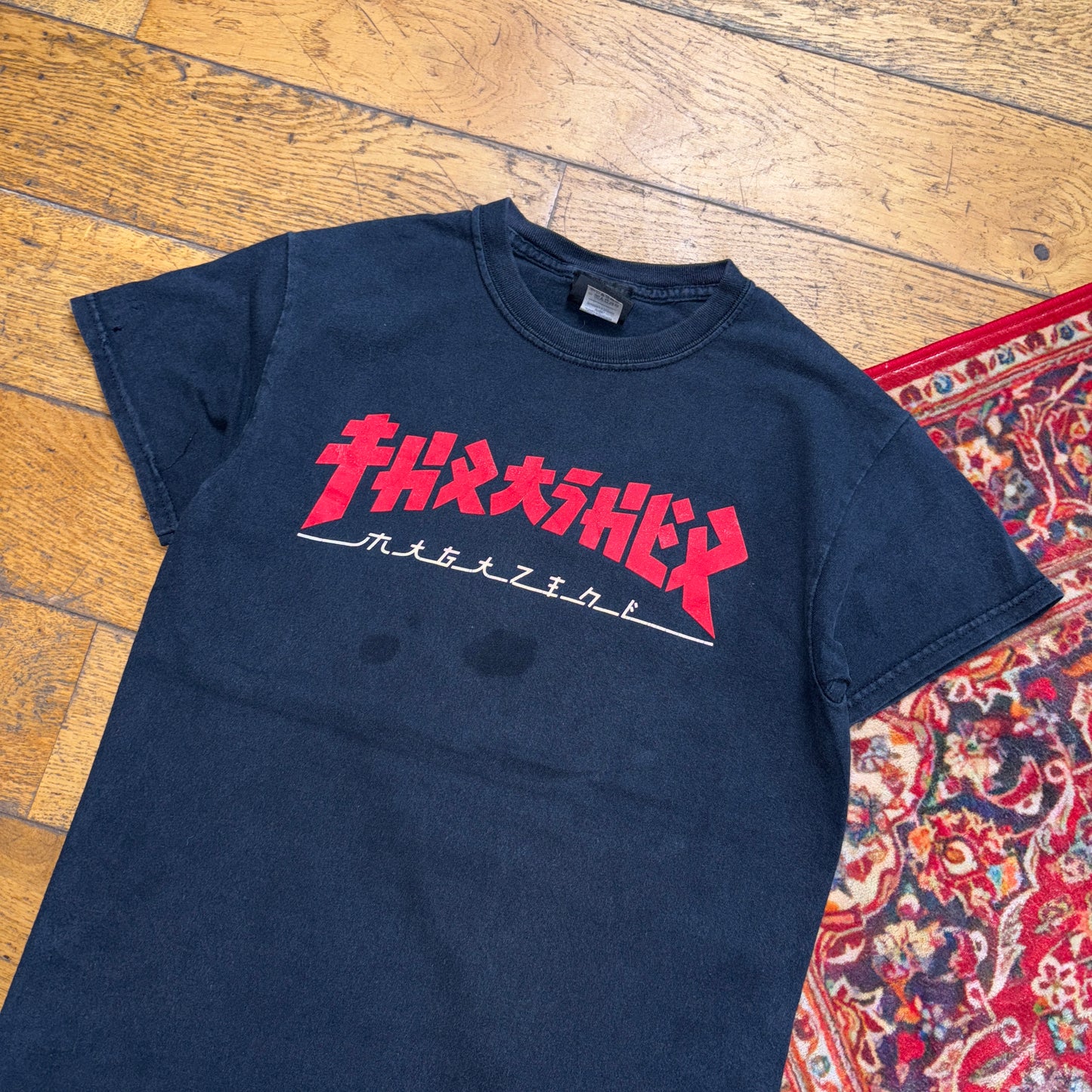 Vintage Thrasher Black Skate Womens Graphic T-Shirt - S