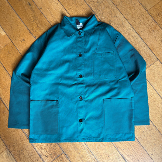 Vintage French Chore Workwear Jacket Green Overcoat - M