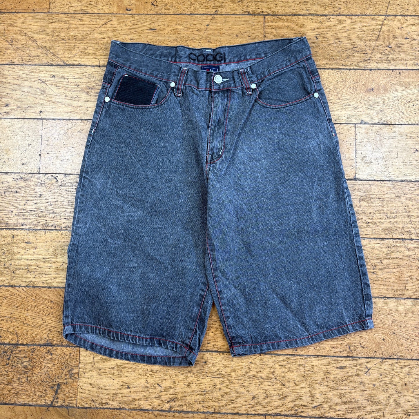 Vintage Coogi Embroidered Grey Hip Hop Baggy Shorts Jorts - 36