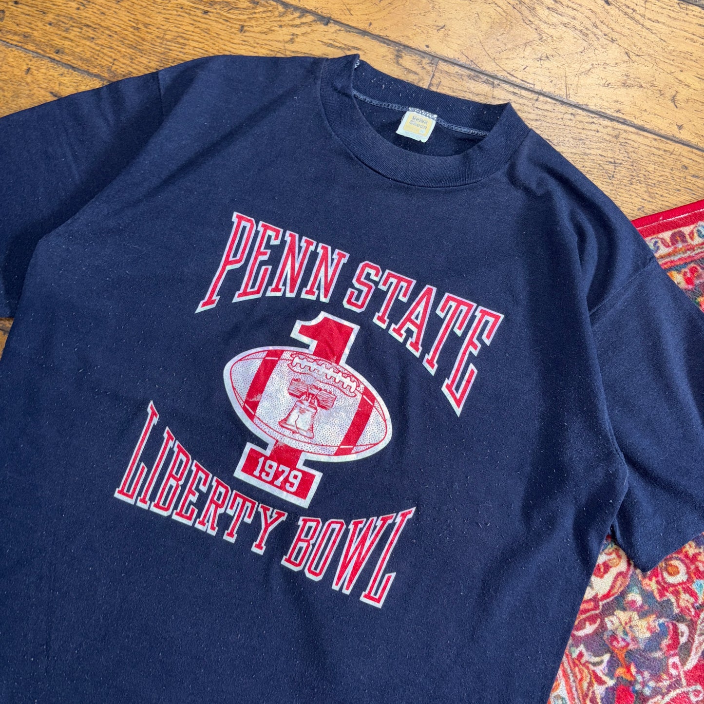 Vintage 1979 Penn State Bowl Navy NFL Single Stitch Graphic T-Shirt - M