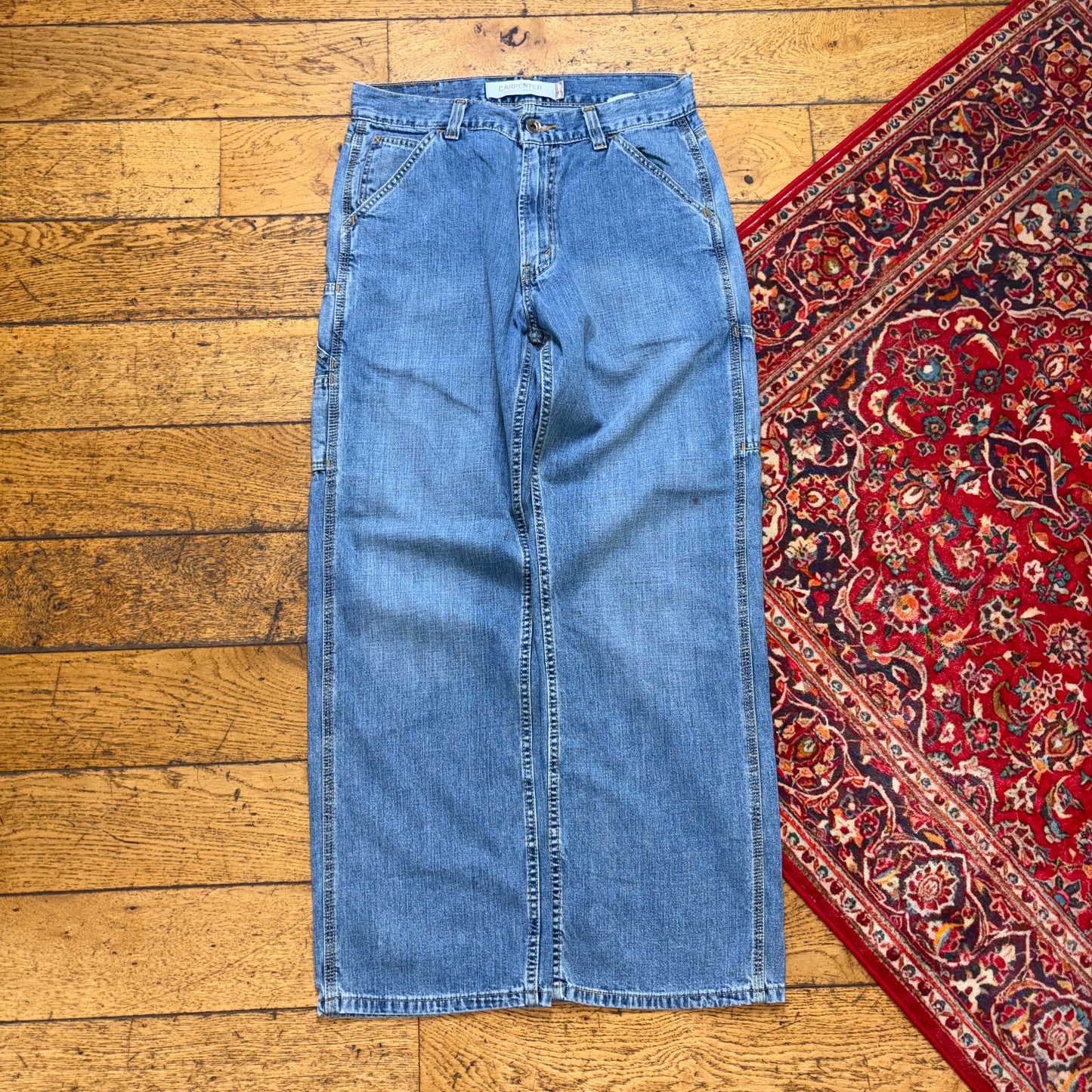 Vintage Levis Blue Carpenter Workwear Baggy Jeans - 32R