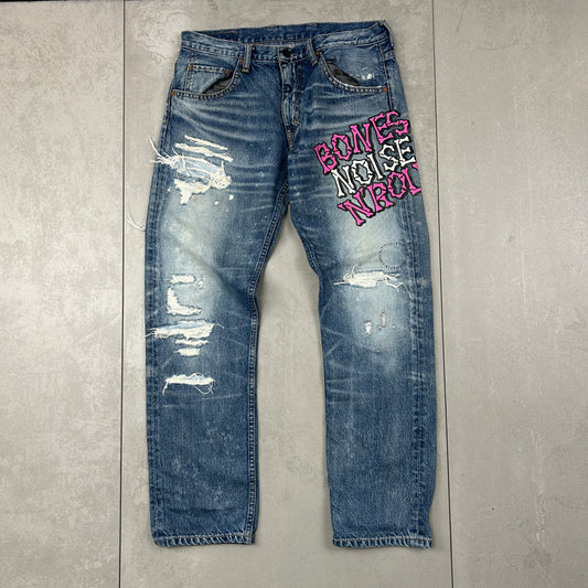 Vintage Baggy Straight Blue Skate Japanese Denim Jeans - 30