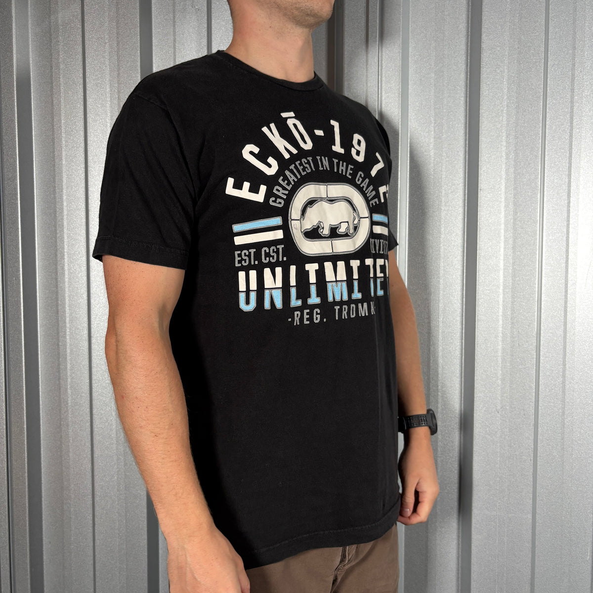 Ecko Unltd Black Y2K Hip Hop Graphic T Shirt - M