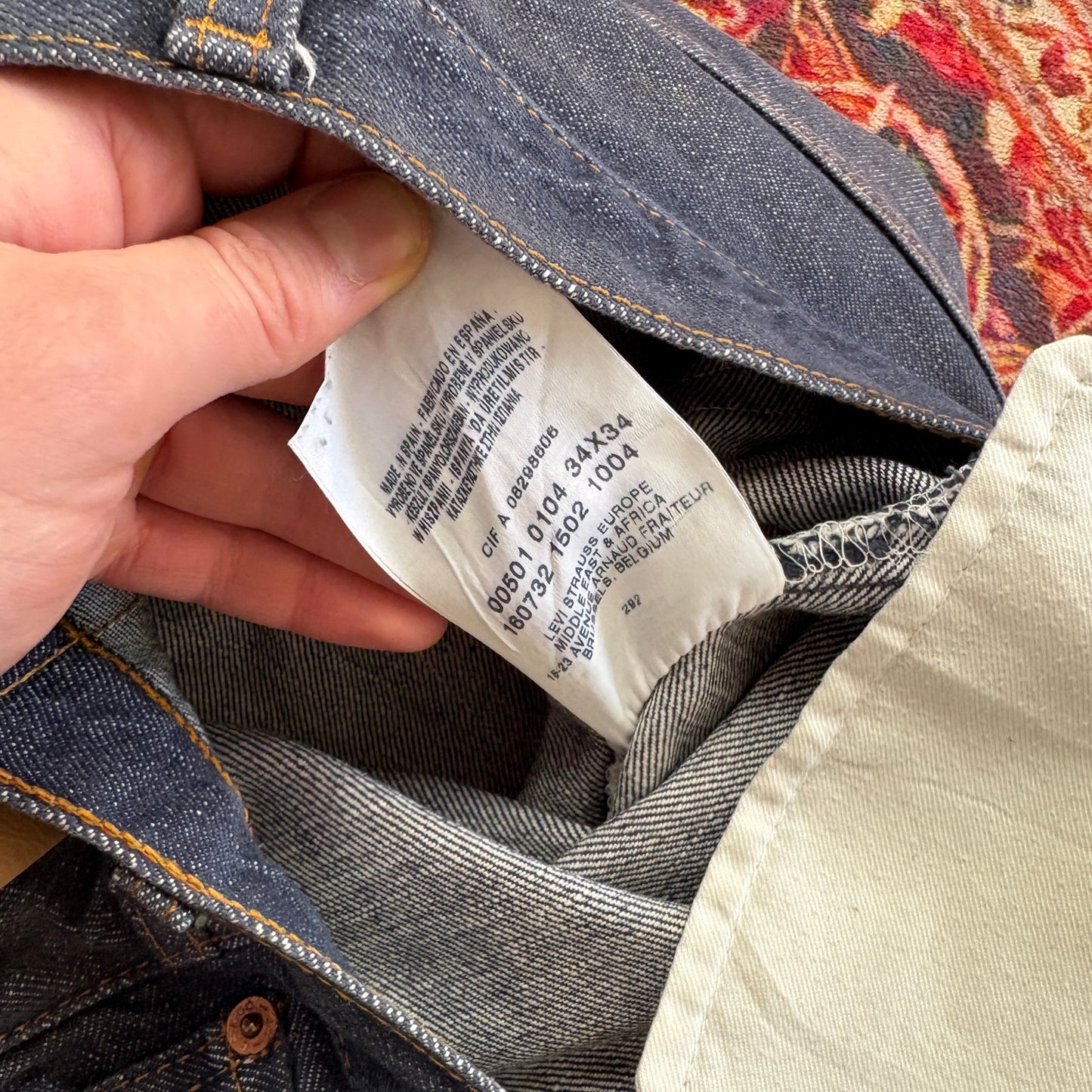 Vintage Levis 501 Straight Grey Blue Denim Jeans - 34S