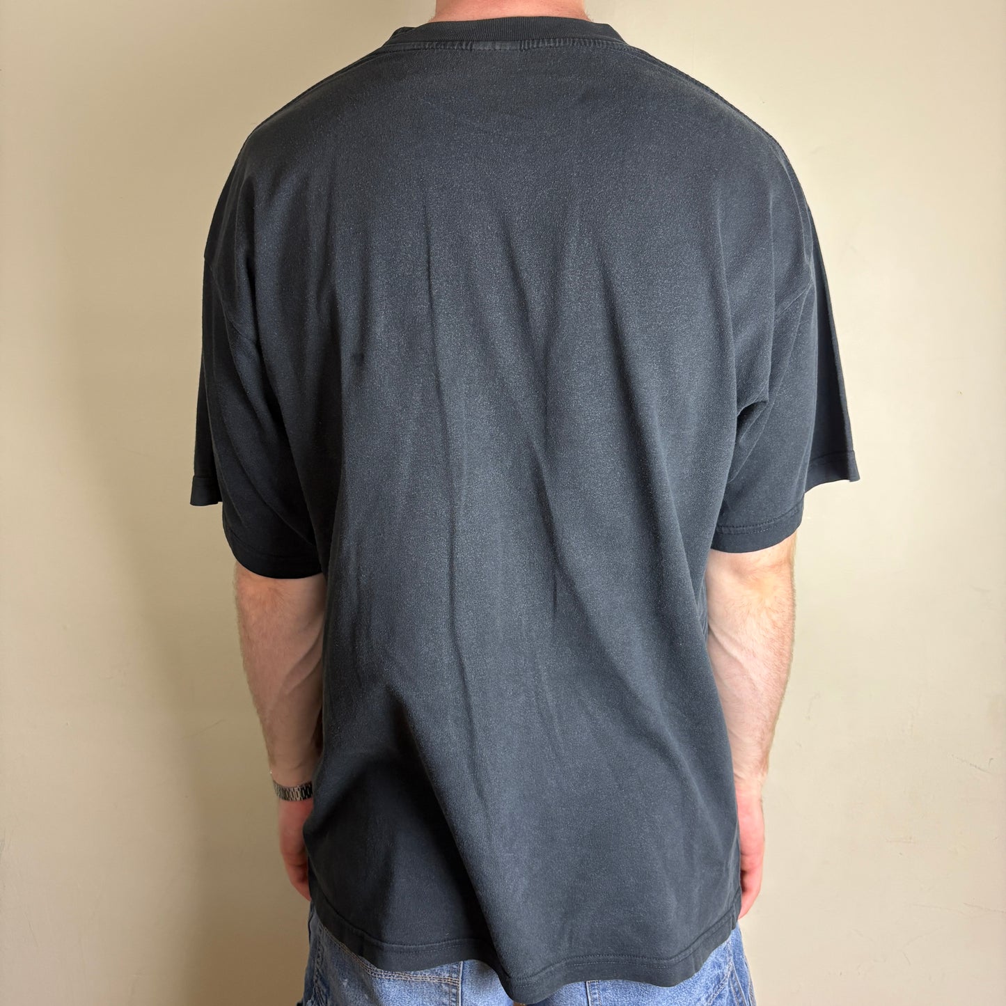 Vintage 90s Nike Swoosh Embroidered Black T-Shirt - XL