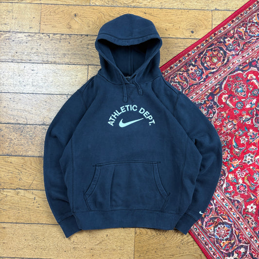 Vintage Nike Athletics Black Embroidered Hoodie Sweatshirt - Size 16/18