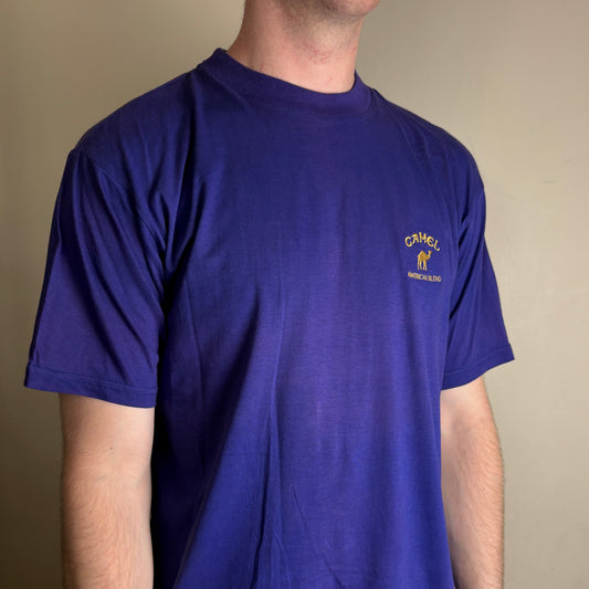Vintage 90s Camel Purple Embroidered  Graphic T-Shirt - M