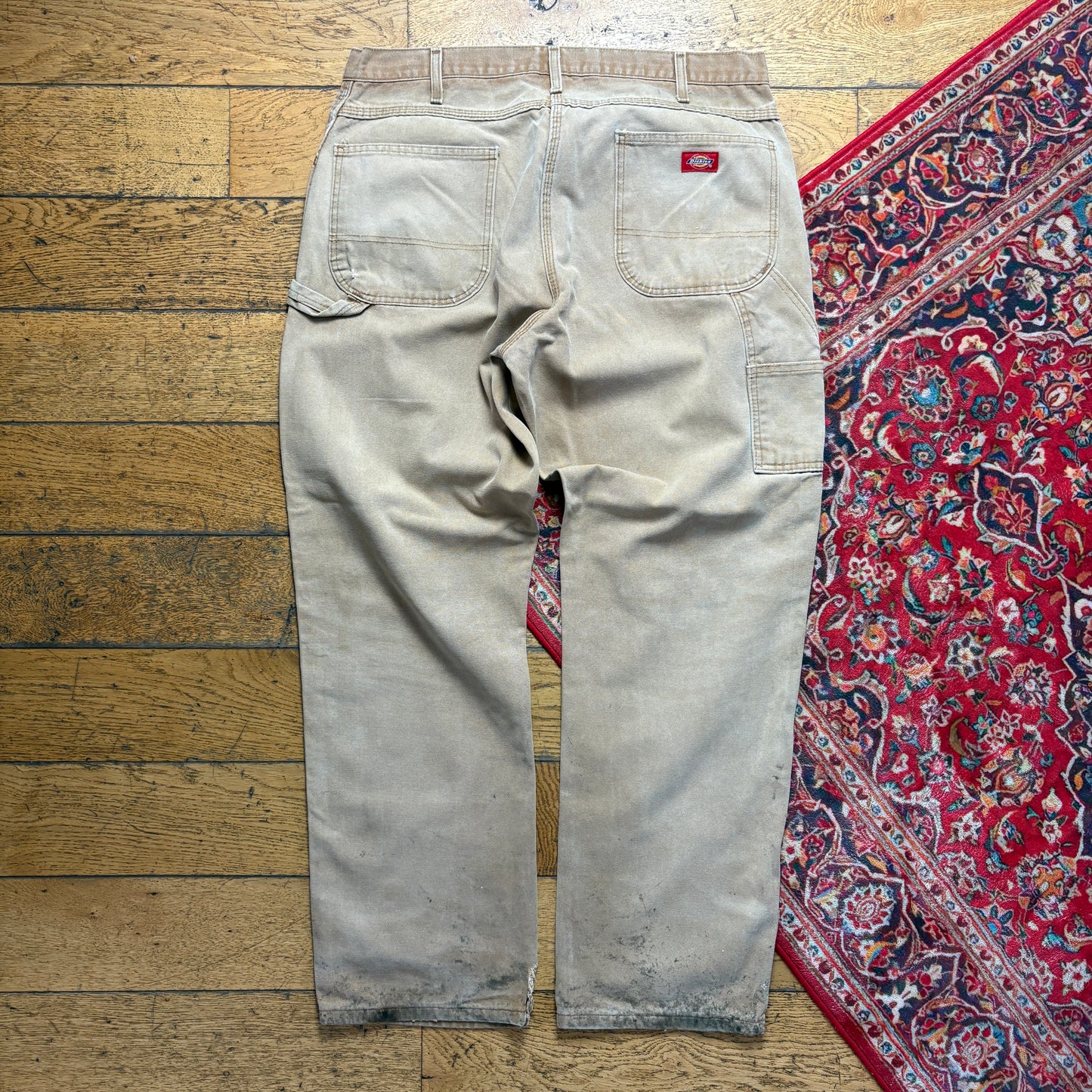 Vintage Dickies Workwear Carpenter Baggy Brown Trousers - 38R