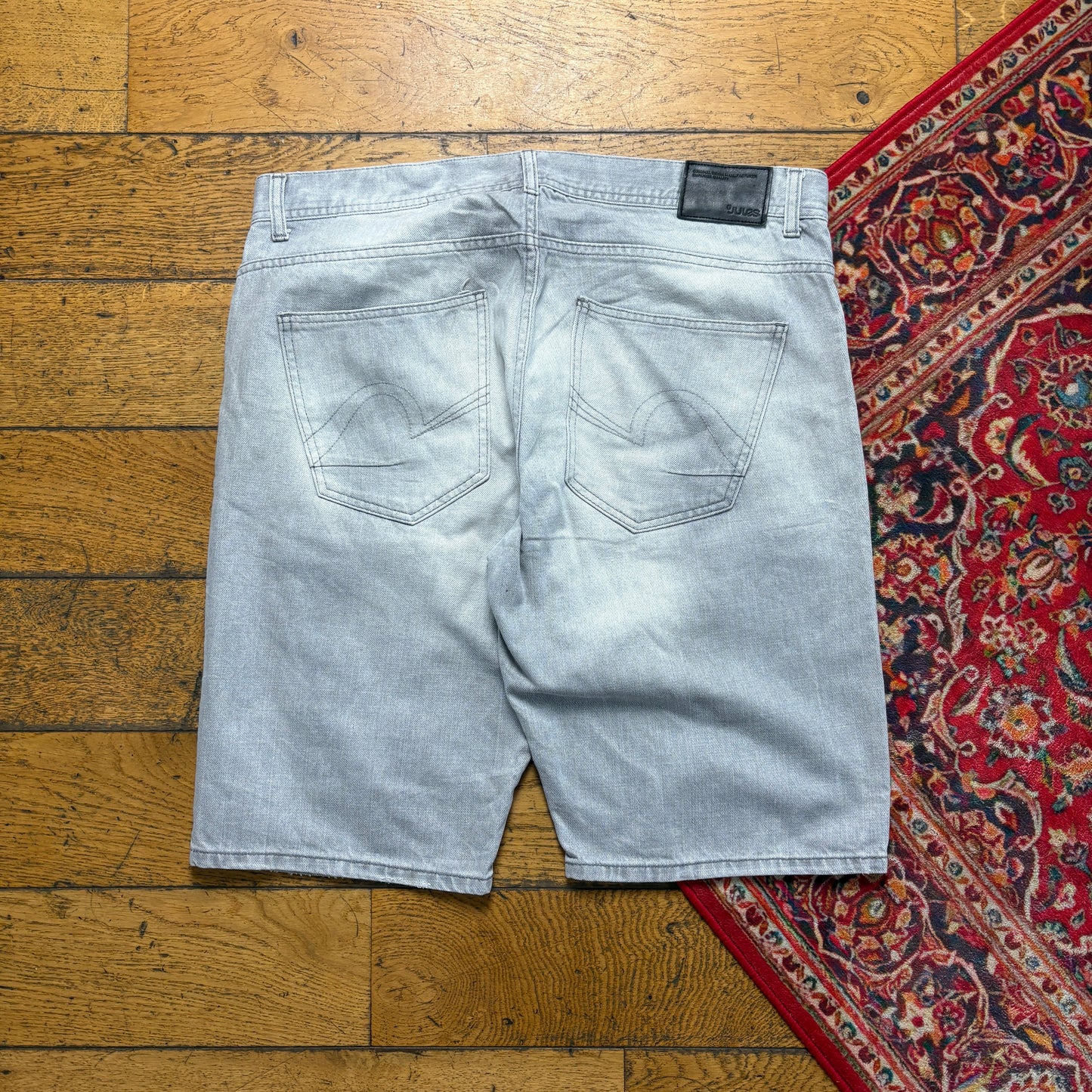 Vintage Grey Denim Shorts - 36