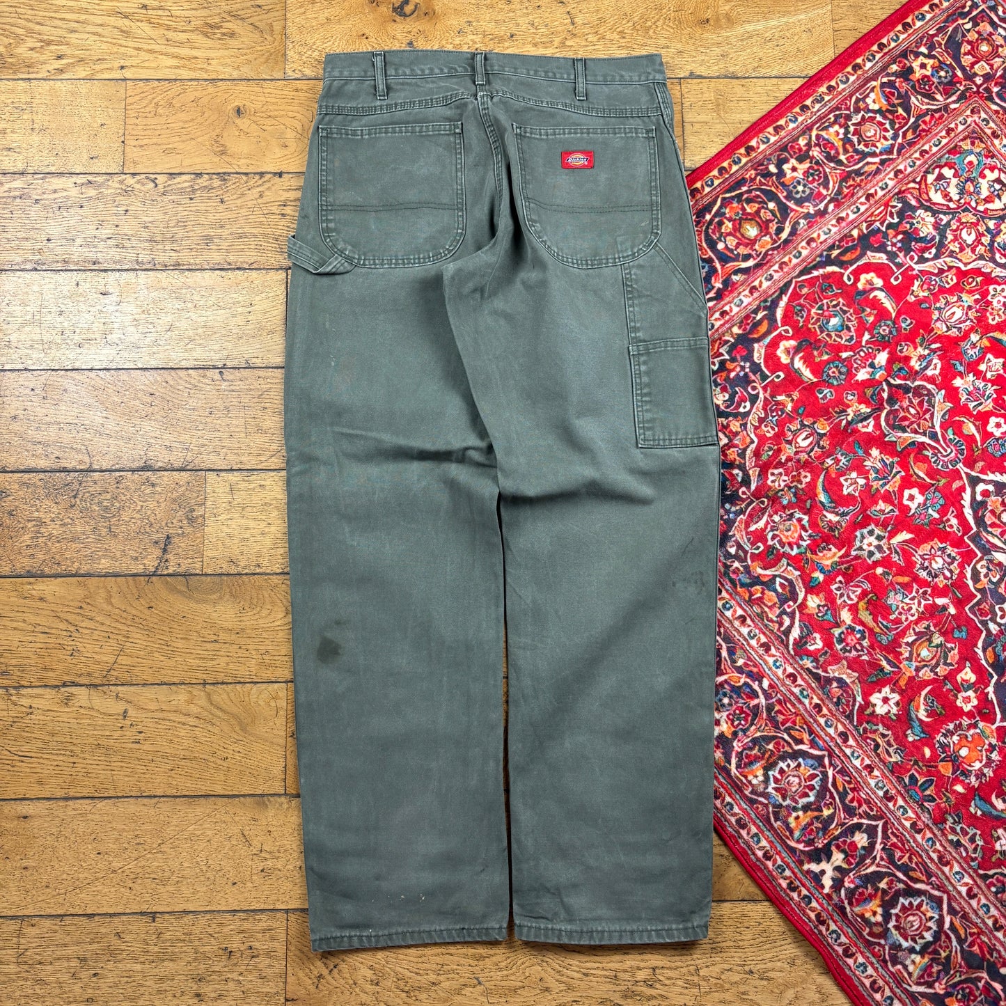 Vintage Dickies Workwear Carpenter Baggy Grey Trousers - 34