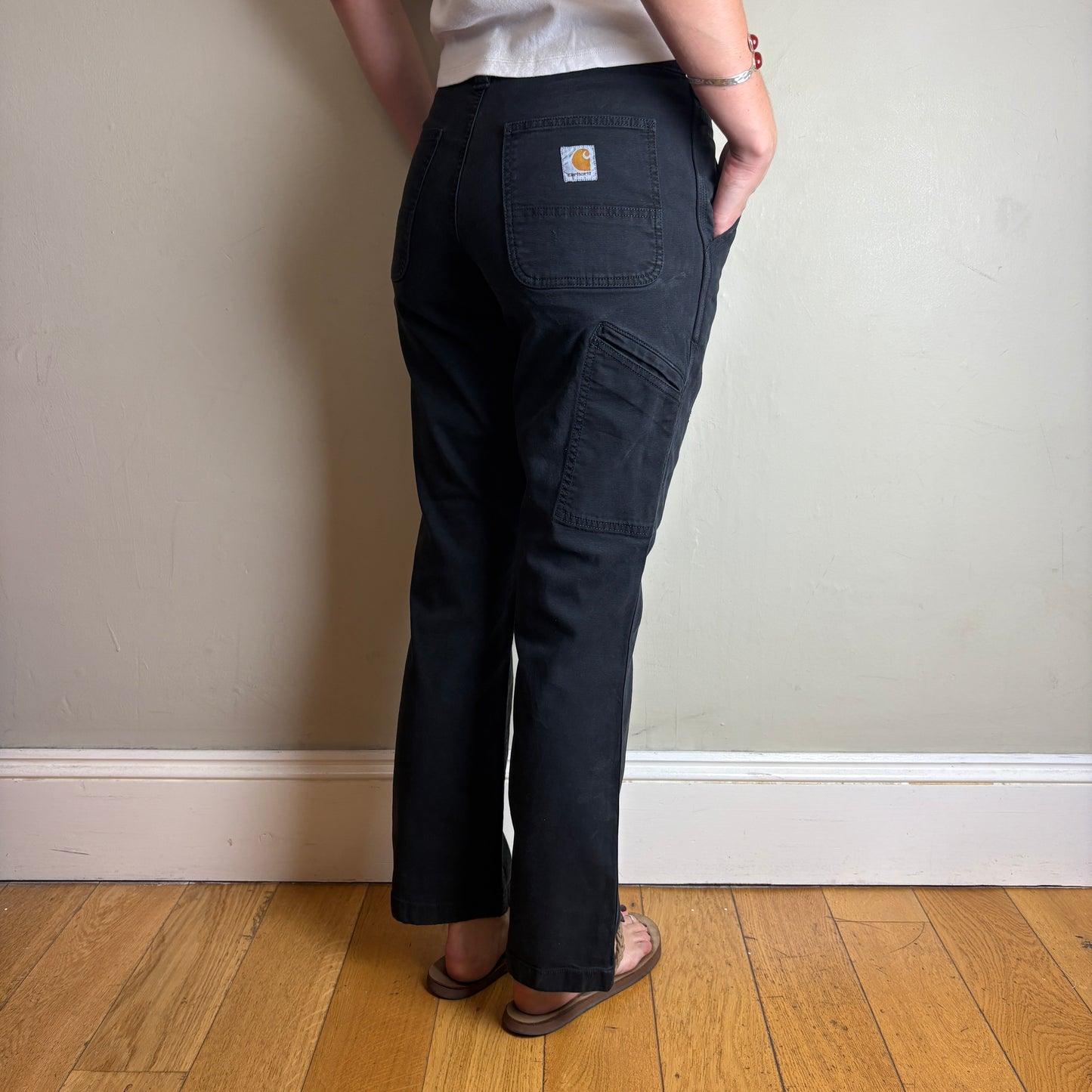 Vintage Carhartt Black Workwear Carpenter Baggy Trousers - 30S