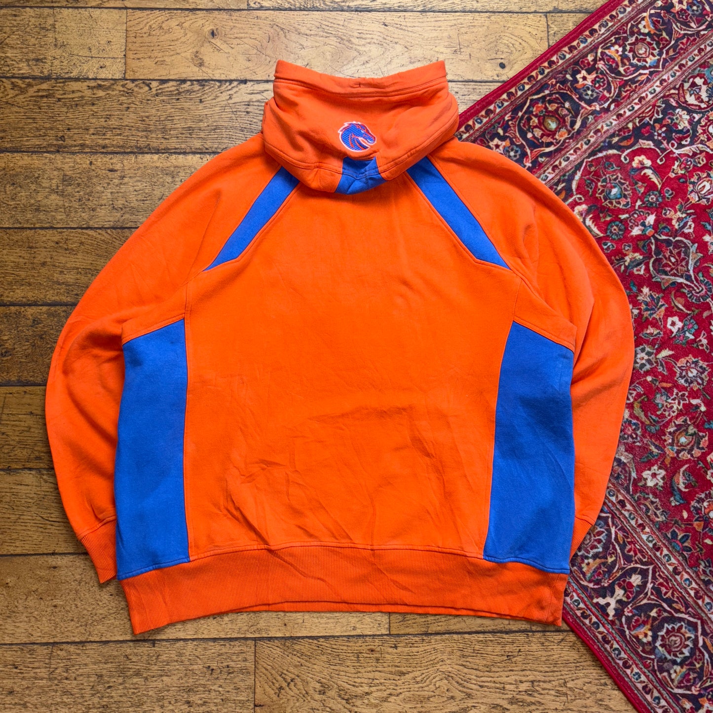 Vintage 90s Nike Orange Hoodie Centre Swoosh Embroidered Sweatshirt - XL