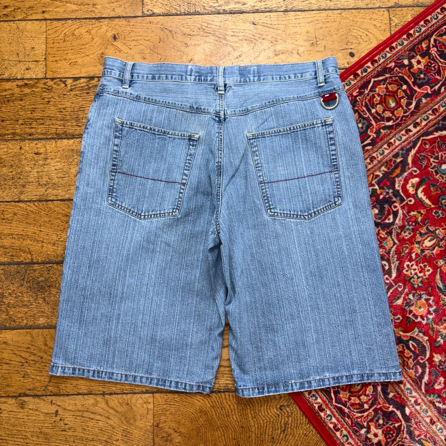 Vintage Tommy Hilfiger Blue Y2K Hip Hop Baggy Shorts Jorts - 38