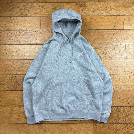 Vintage Nike Grey Embroidered Hoodie Sweatshirt - M