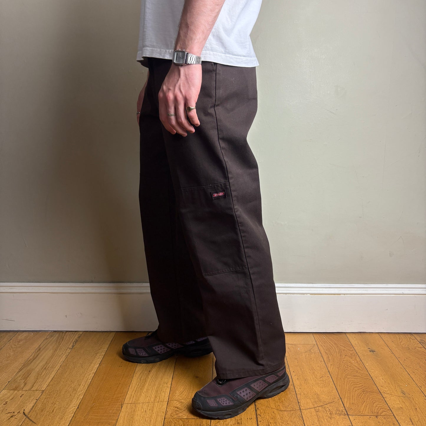 Vintage Dickies Brown Double Knee 874 Workwear Skate Chino Trousers - 32S