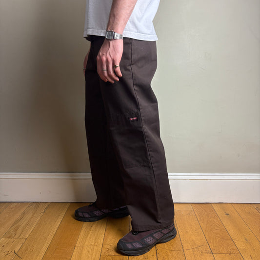 Vintage Dickies Brown Double Knee 874 Workwear Skate Chino Trousers - 32S