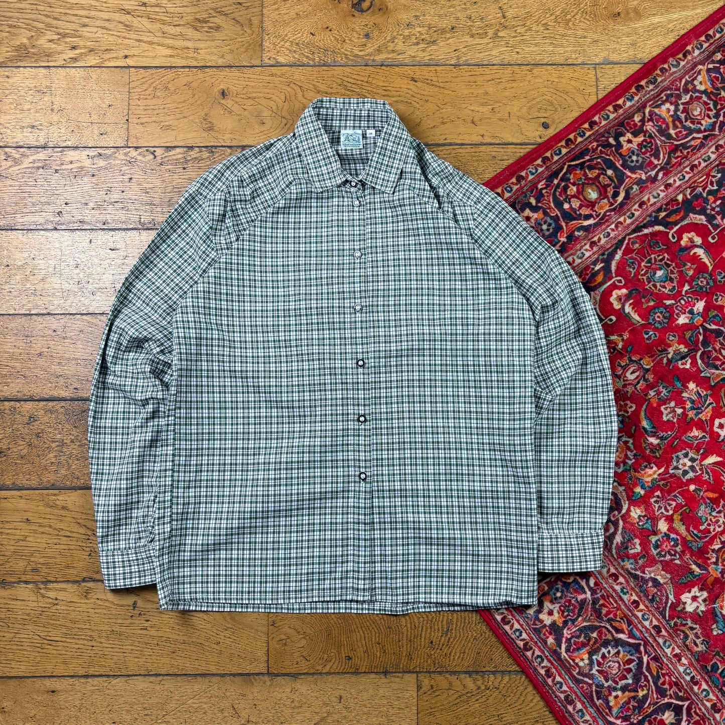 Vintage Green Check Shirt - S