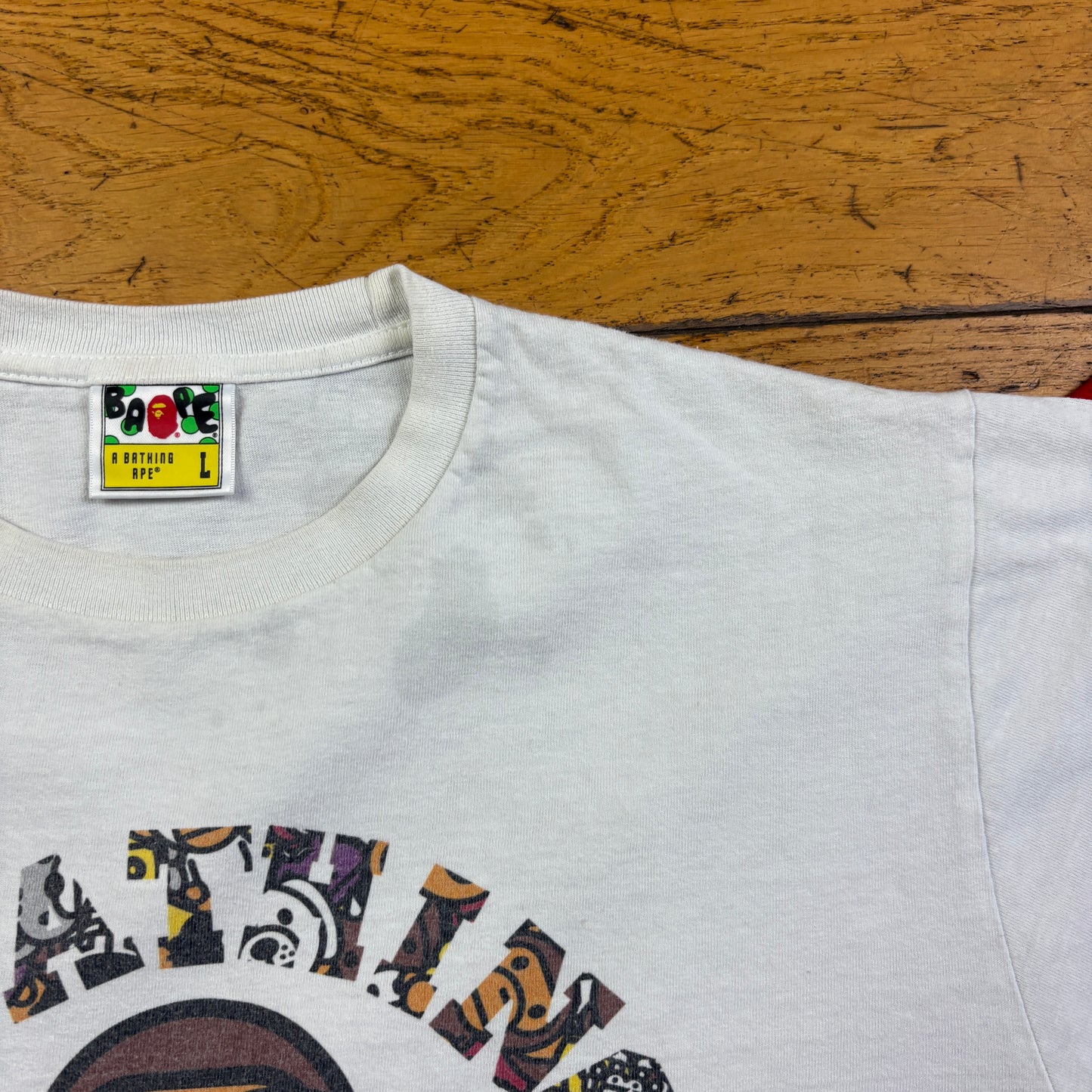 Vintage Bape Bathing Ape White Graphic T-Shirt - S