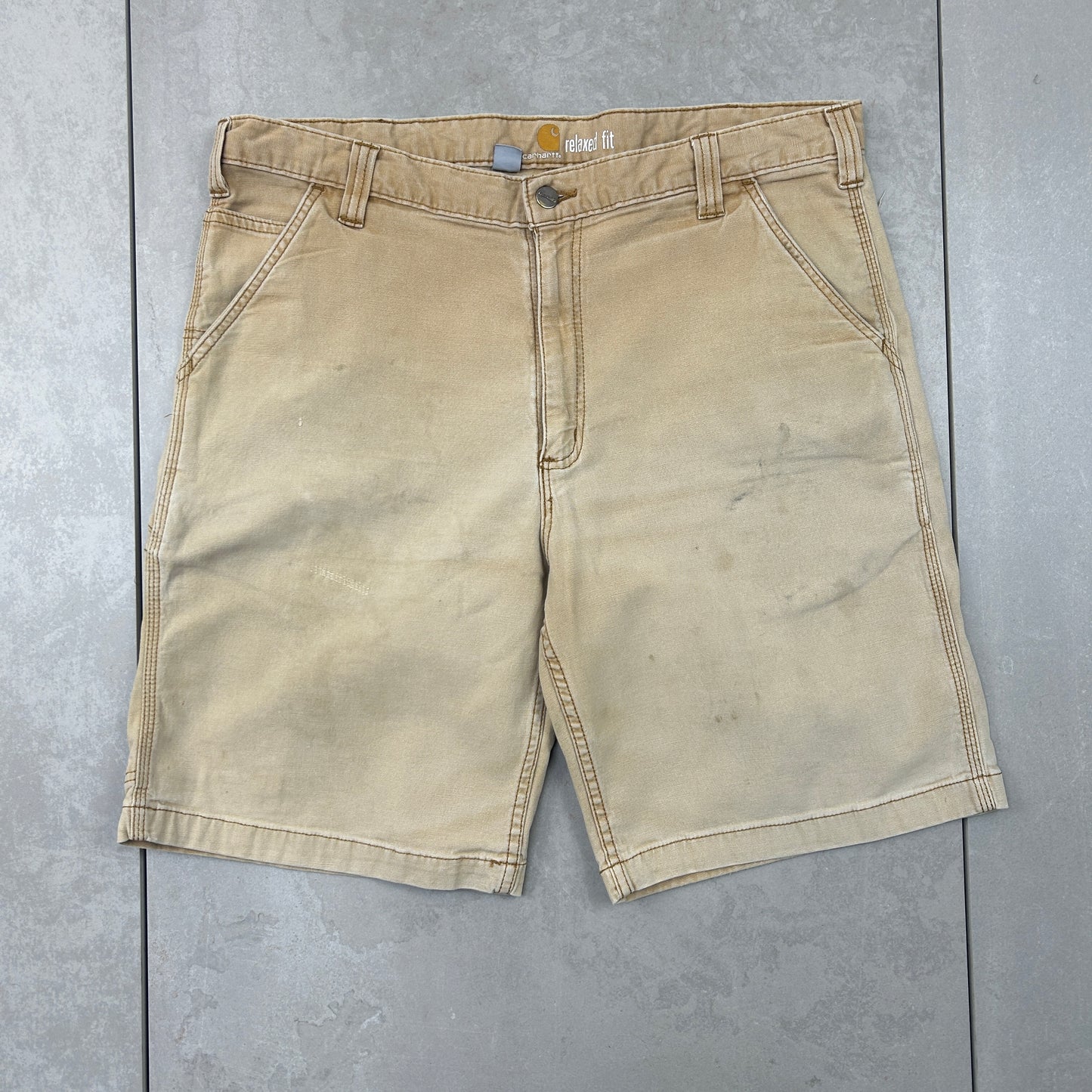 Vintage Carhartt Workwear Baggy Brown Carpenter Shorts - 38