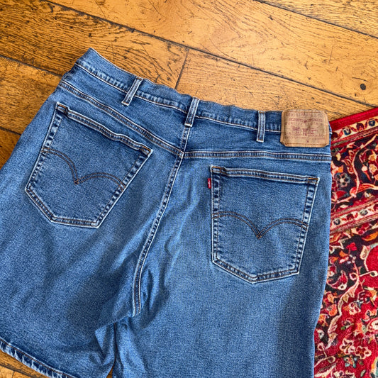 Vintage Levis Blue Baggy Denim Shorts - 36