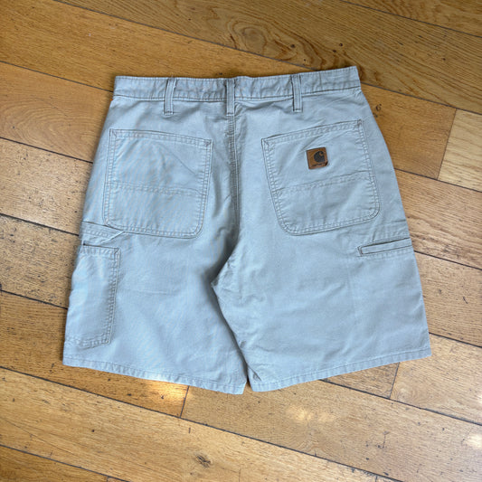 Vintage Carhartt Cream Workwear Baggy Carpenter Shorts - 32