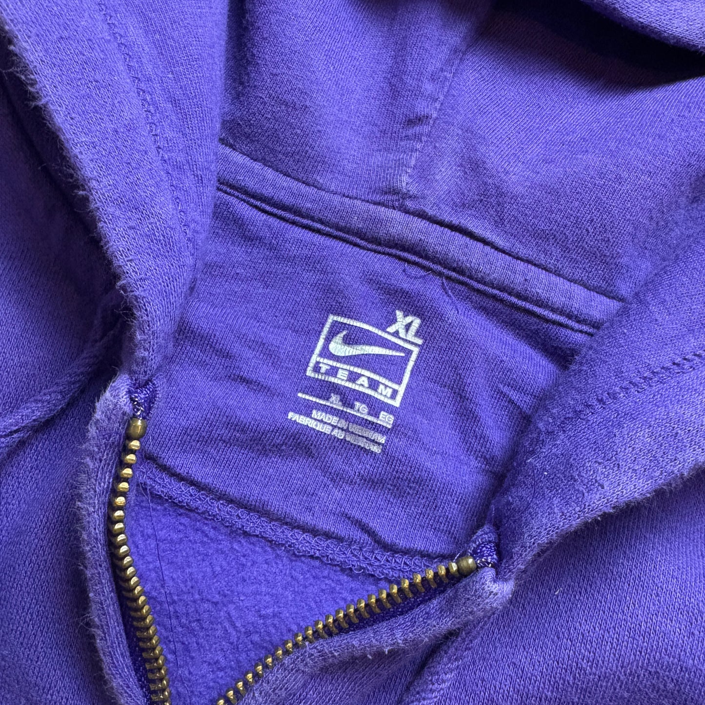 Vintage Nike LSU Purple Zip Embroidered Hoodie Sweatshirt - XL