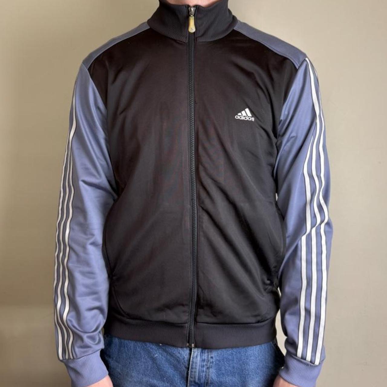 Vintage Adidas y2k Swoosh Black Track Jacket - S