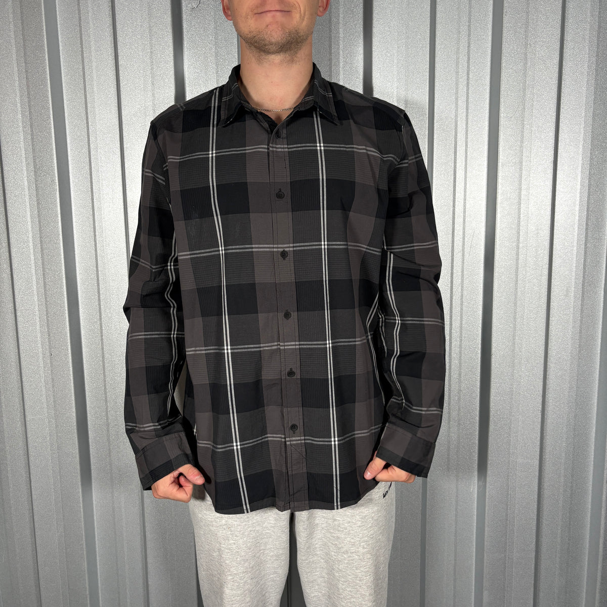 Oakley Black Grey Check Shirt - XL