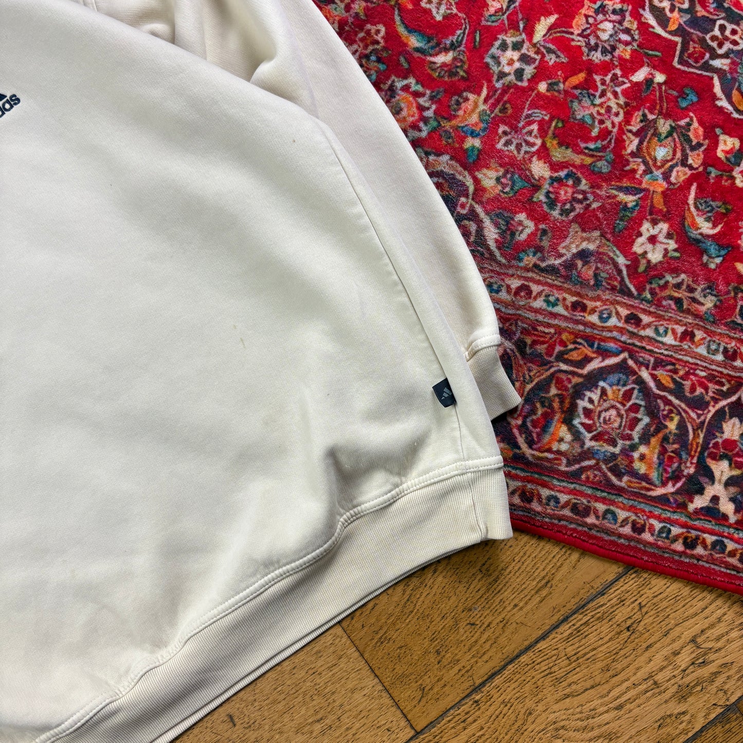 Vintage 90s Adidas Cream Embroidered Sweatshirt - XL