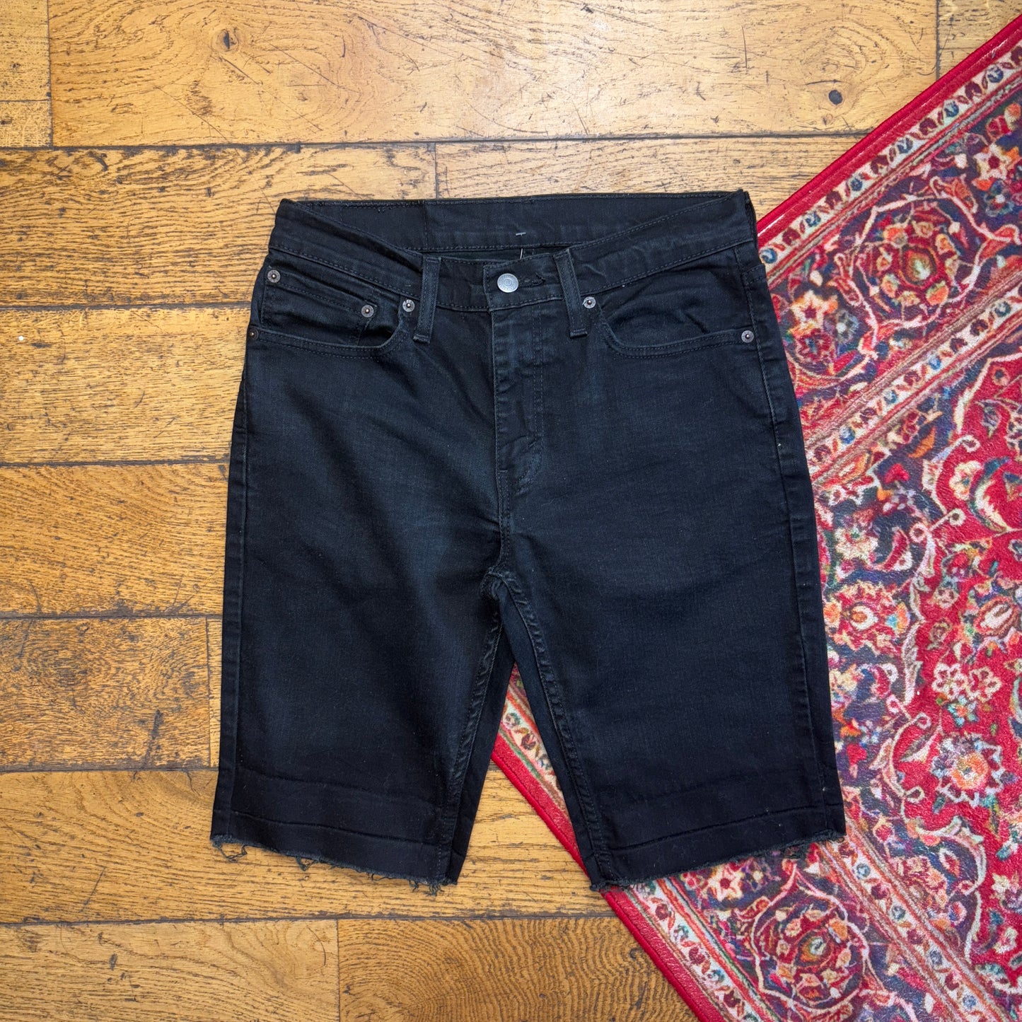 Vintage Levis 511 Slim Black Denim Shorts - 31
