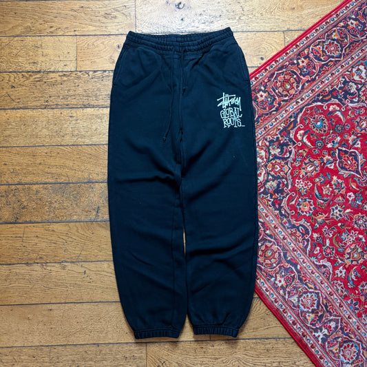Stussy Black Baggy Cuffed Joggers Sweatpants - S