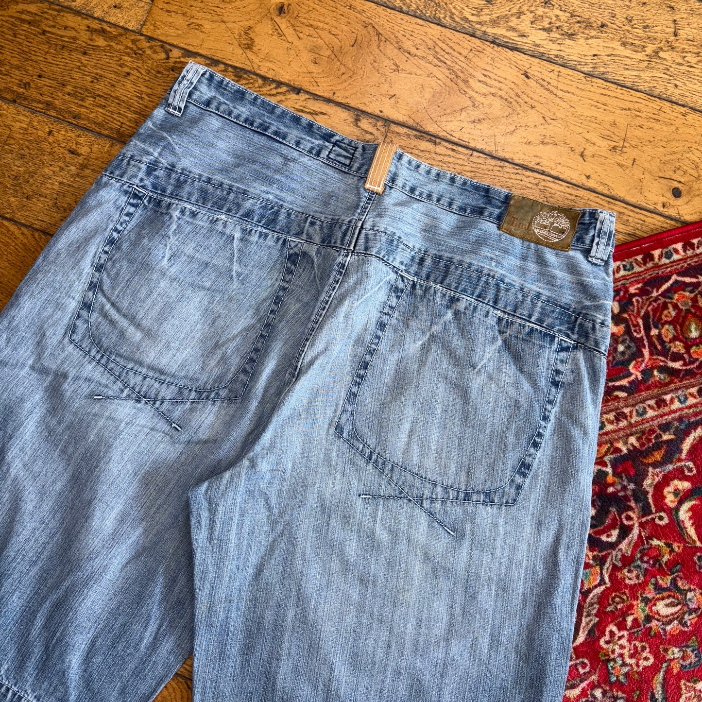 Vintage Timberland Y2K Embroidered Hip Hop Blue  Baggy Shorts Jorts - 40