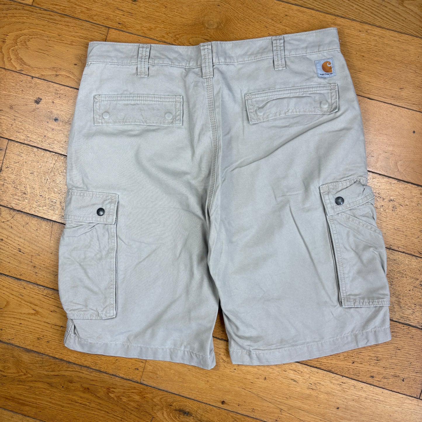 Vintage Carhartt Workwear Cream Baggy Carpenter Shorts - 36