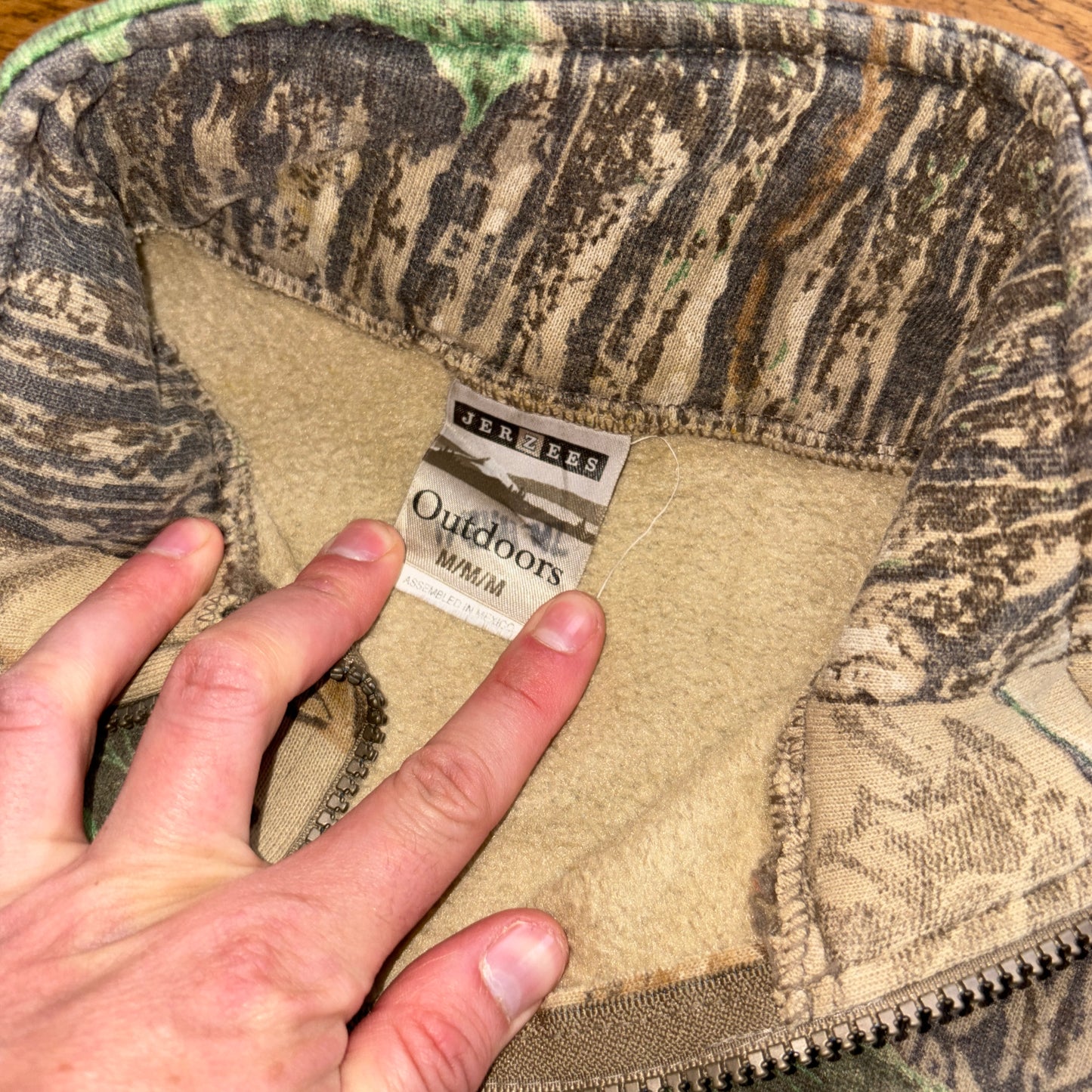 Vintage Realtree Camo Green Quarter Zip Sweatshirt - S