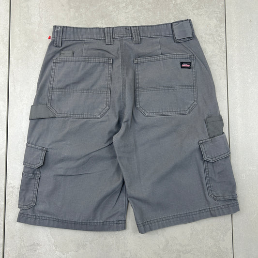 Vintage Dickies Workwear Carpenter Grey Baggy Shorts - 30